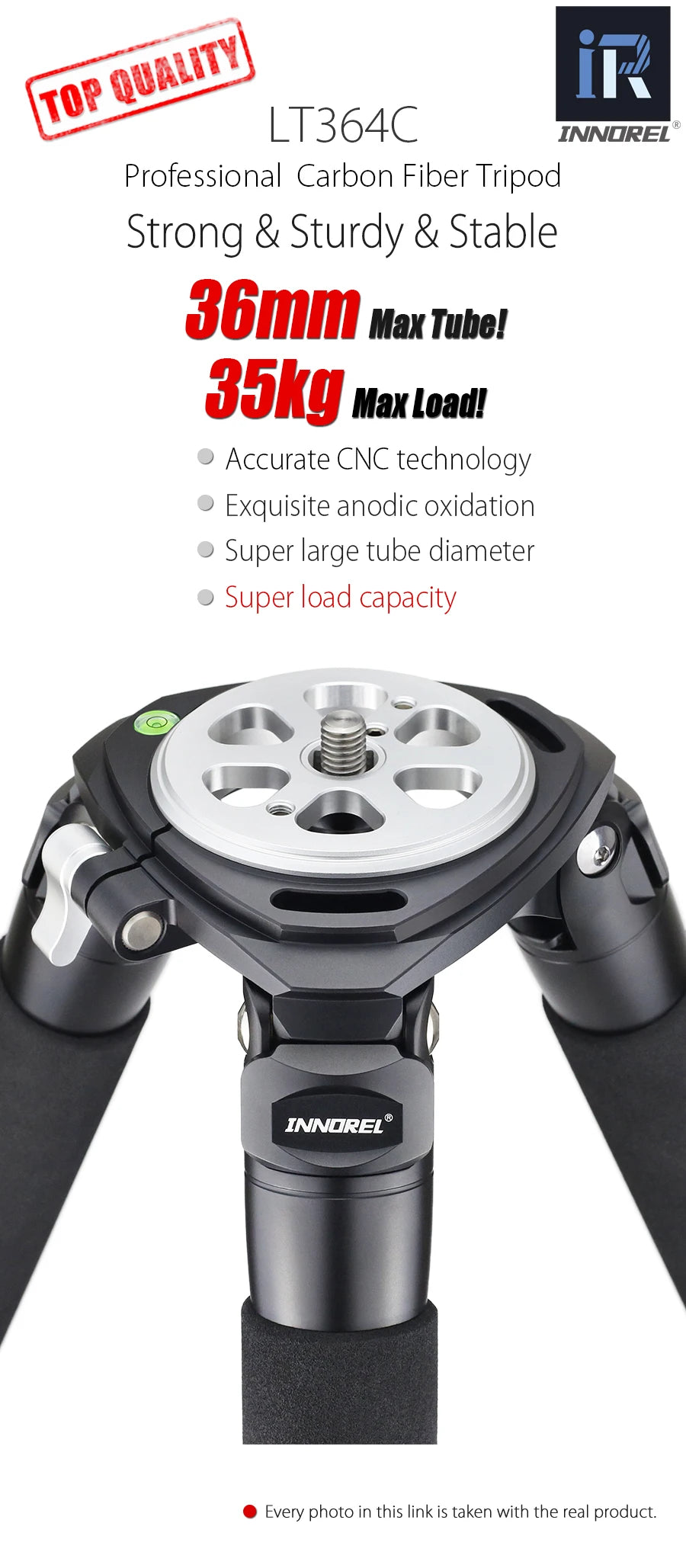 LT364C Luxury 10 Layers Carbon Fiber Tripod for Camera