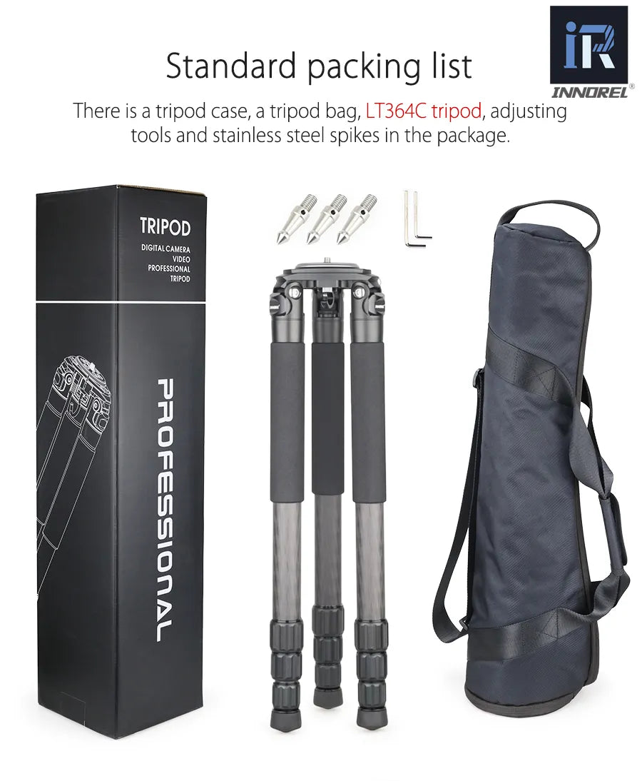 LT364C Luxury 10 Layers Carbon Fiber Tripod for Camera