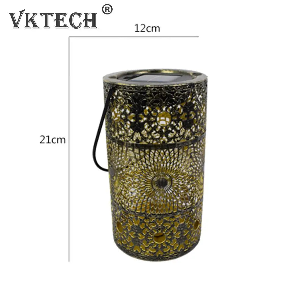 LED Solar Projection Light Wrought Iron Hollow Hanging Outdoor Garden Yard Art Lamps Decorative Landscape Lighting Garden Yard