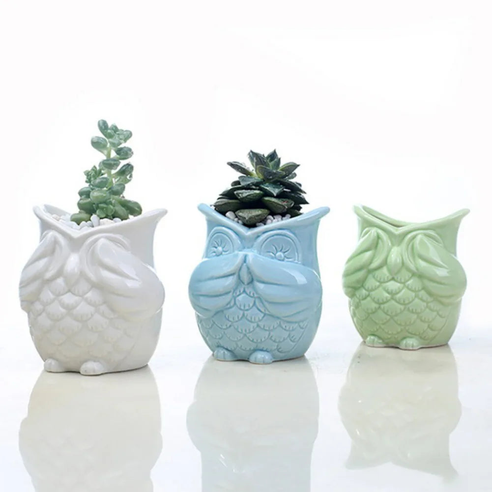 Cute Owl Shaped Flowerpot