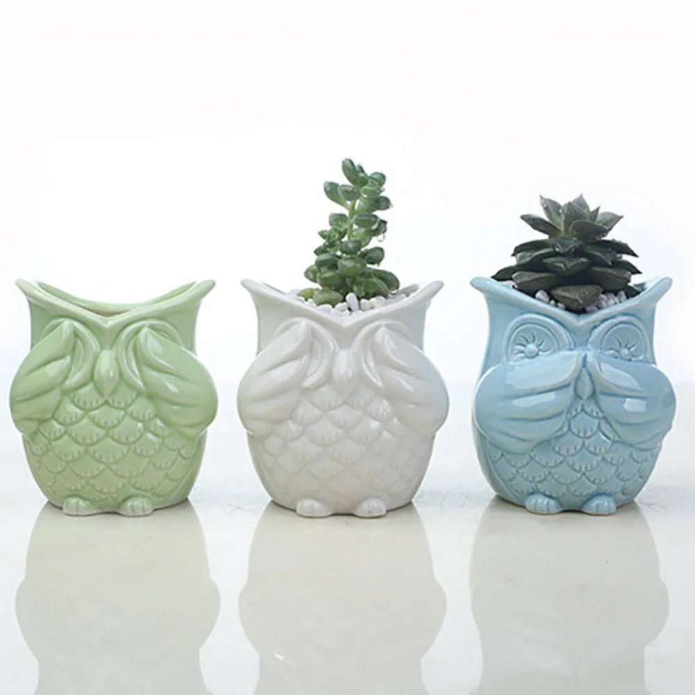 Cute Owl Shaped Flowerpot