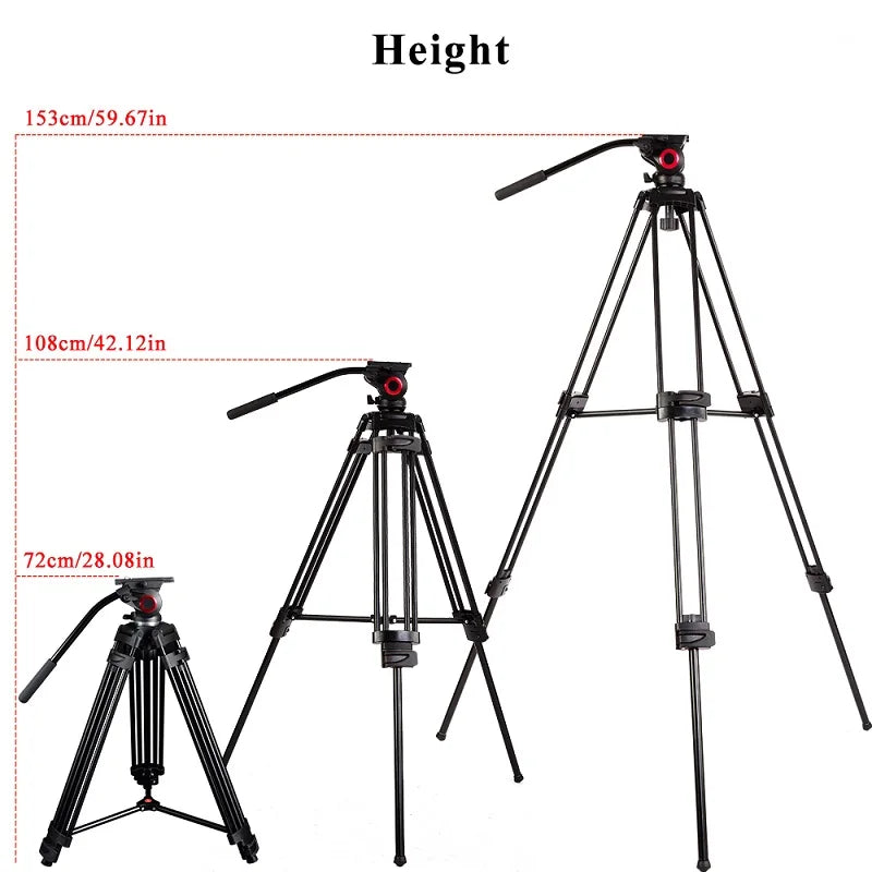 Aluminum Heavy Duty Fluid Head Camera Tripod