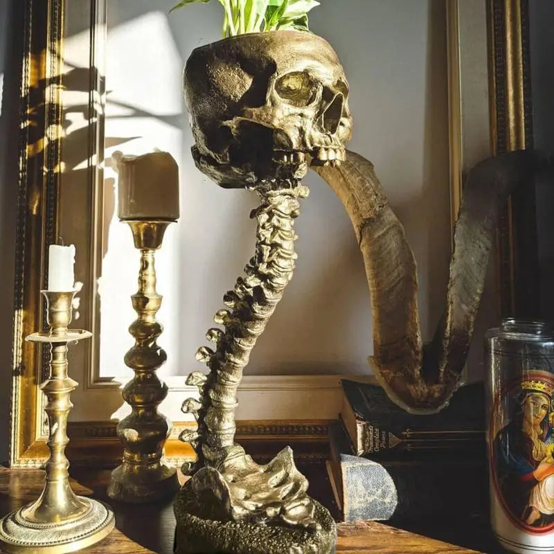 Skull & Spine Flowerpot Stand