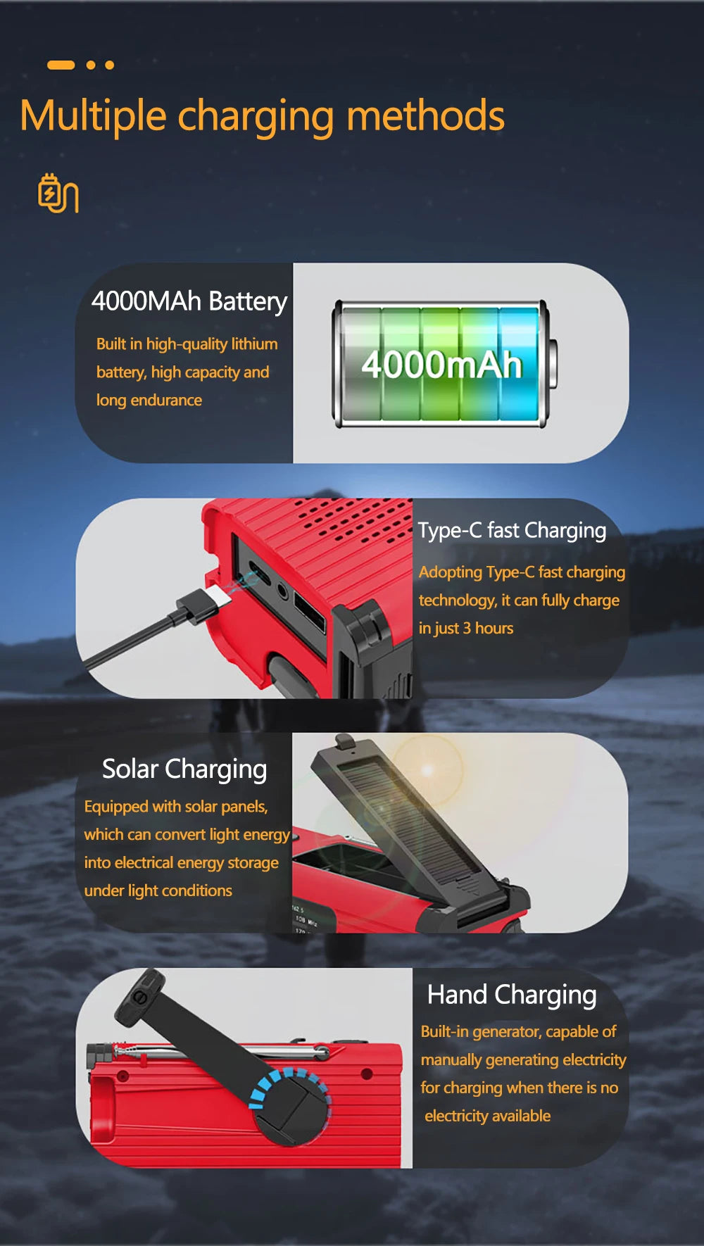 Emergency Solar/Hand Crank Radio