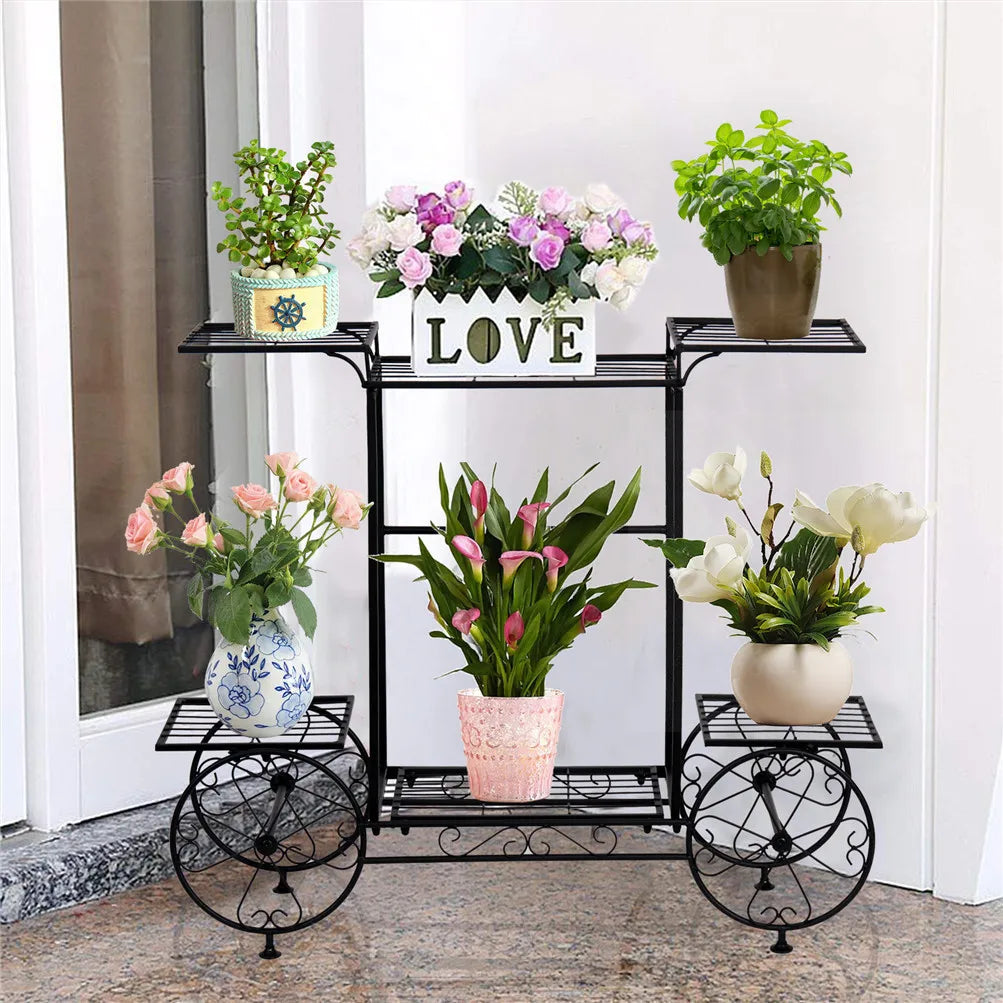 Metal Cart Plant Holder