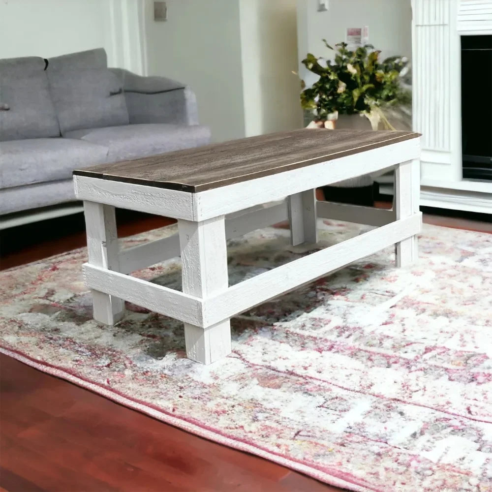 Rustic Wood Rectangular Coffee Table