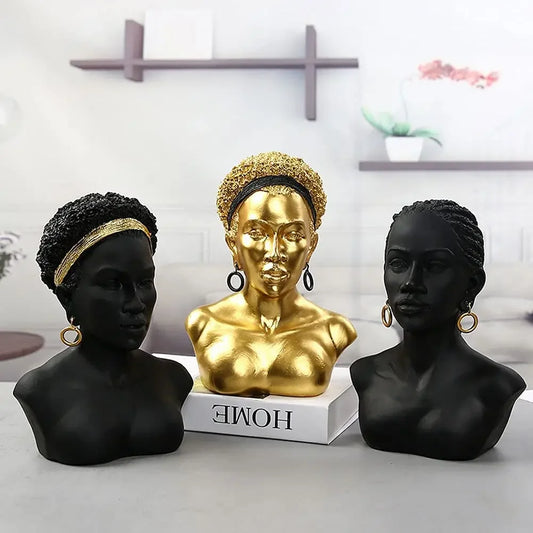 African Woman Resin Bust