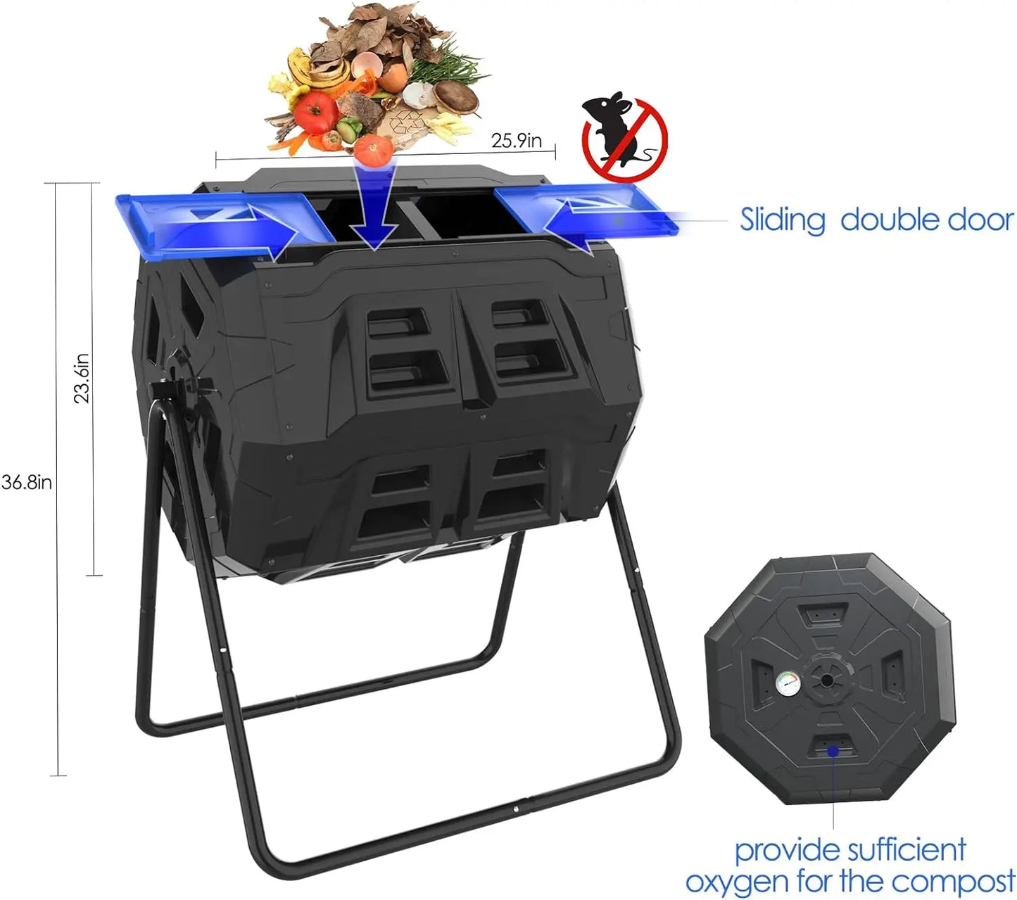 Large Compost Tumbler Bin