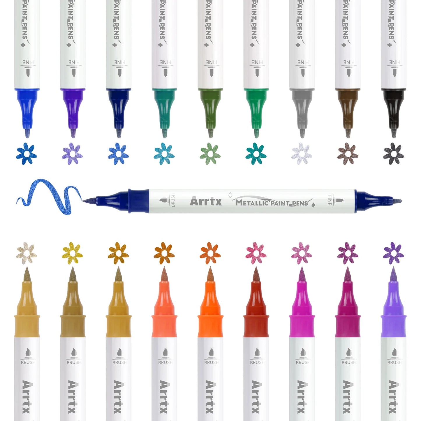 Dual Tip Metallic Paint Pens