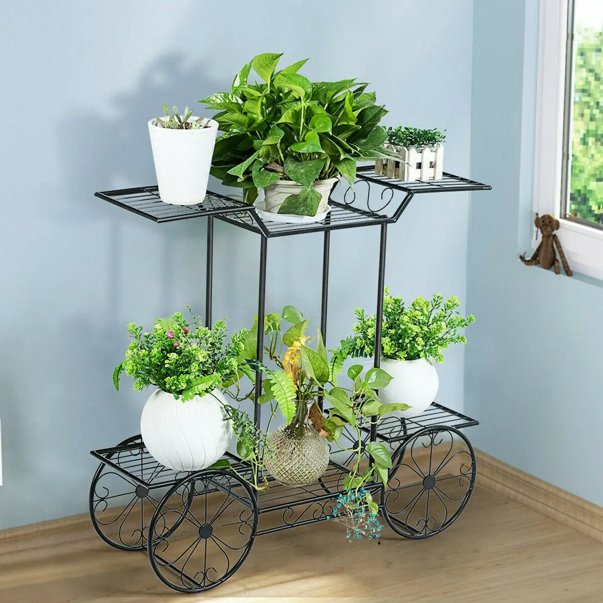 Metal Cart Plant Holder