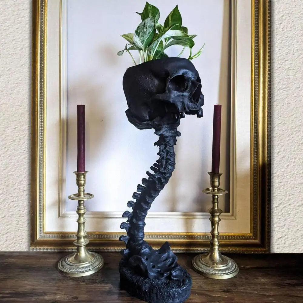 Skull & Spine Flowerpot Stand