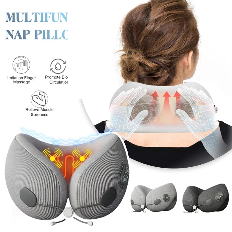 Rechargeable Heated Massage Foam Pillow