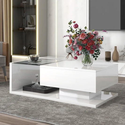 Modern Coffee Table with Tempered Glass