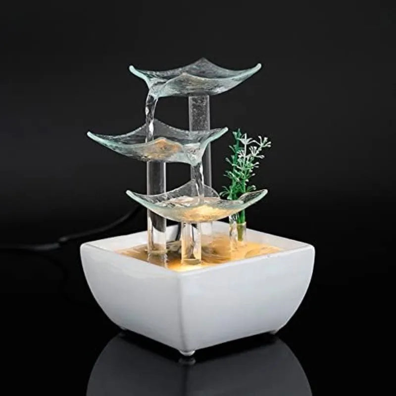 Ceramic and Glass Tabletop Fountain