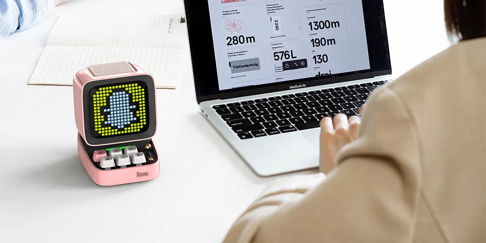 Pixel Art Bluetooth Speaker and Alarm Clock