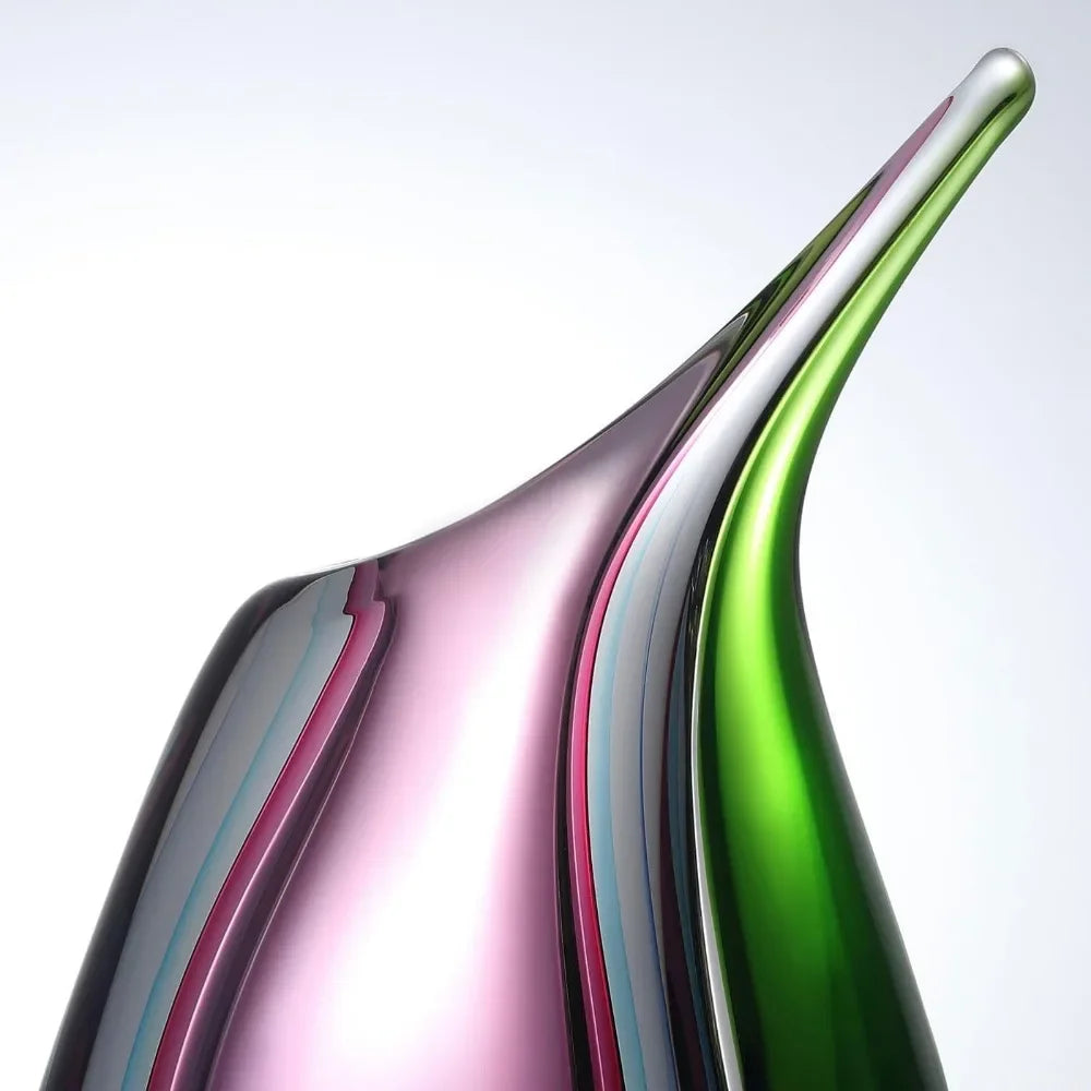 Hand Blown Multicolor Glass Vase