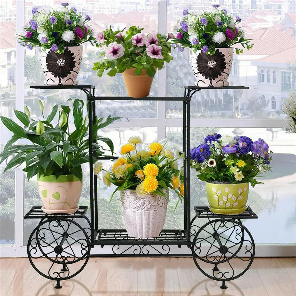 Metal Cart Plant Holder