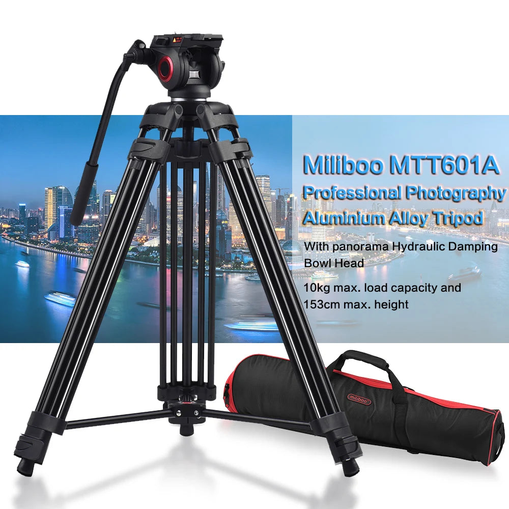 Aluminum Heavy Duty Fluid Head Camera Tripod